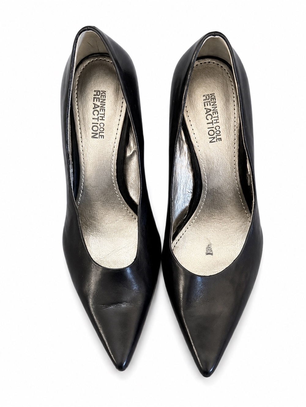 Kenneth Cole Reaction Black Pointed Toe Kitten Heel Pumps